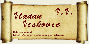 Vladan Vesković vizit kartica